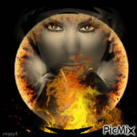woman on fire - GIF animé gratuit