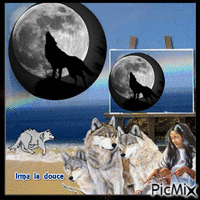 Tableau de loups animovaný GIF