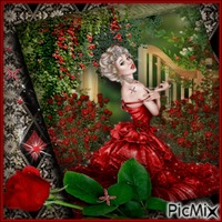 Woman among Roses-RM - GIF animasi gratis