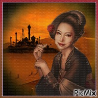 Portrait d'une femme orientale. - gratis png