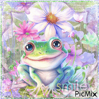 Happy Smiling Frog - Free animated GIF