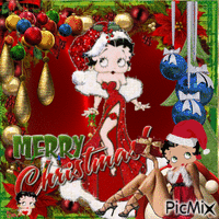Betty Boop - karácsony - Бесплатный анимированный гифка