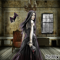 Contest: Gothic woman GIF animé