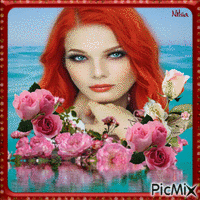 Portrait -  red hair - Contest - Darmowy animowany GIF