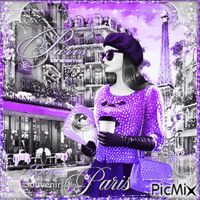 Paris in Purple - Бесплатный анимированный гифка