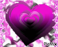 PINK HEARTS MOVING, AND STACEDA PINK AND BLACK BACK GROUND, AND PINK GEMS ARE THE FRAME. - GIF เคลื่อนไหวฟรี