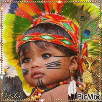 L'enfant Amérindien animovaný GIF