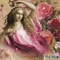 Lady of the Flowers - GIF animate gratis