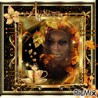 Autumn in black and  gold animovaný GIF