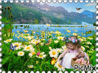 Paysage carte postal - GIF animasi gratis