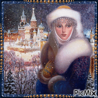 Winter in Russland im traditionellen Stil