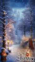 nuit d'hiver - GIF animé gratuit