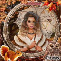 Retrato de otoño en marrón y naranja - Безплатен анимиран GIF