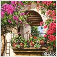 Flowery Balcony-RM-05-18-23 - Бесплатный анимированный гифка