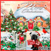 Best Wishes for a Merry Christmas. House animált GIF