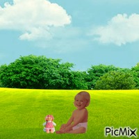 Baby and doll's day out κινούμενο GIF