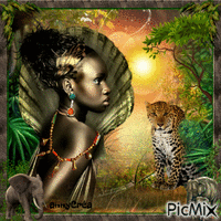 Beauté africaine Animiertes GIF