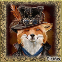 steampunk fox geanimeerde GIF