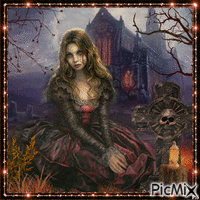 Traurige Gothic-Frau
