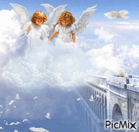 dove and angels - Ilmainen animoitu GIF