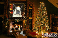 Christmas dogs GIF animé