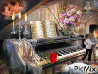 рояль в ночи - Ingyenes animált GIF