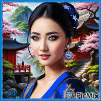 Beautiful Asian woman - Free animated GIF