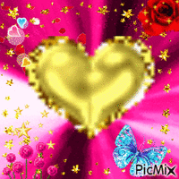 Le cœur jaune - Darmowy animowany GIF