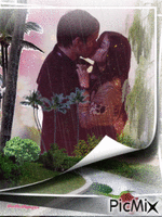 nụ hôn dưới mưa - Бесплатный анимированный гифка