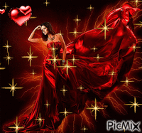 femme rouge - GIF animado grátis