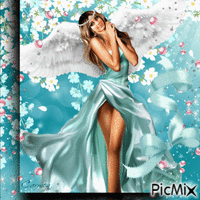 Angel in Light Blue - Animovaný GIF zadarmo