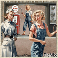 Femmes qui travaillent - vintage - Ilmainen animoitu GIF