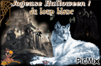 Halloween du loup blanc !! - Бесплатни анимирани ГИФ