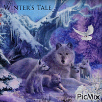 winter wolf - GIF animado grátis