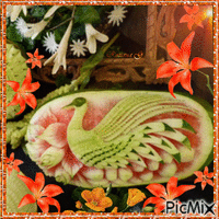 Sculptures sur fruits et légumes