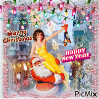 MERRY XMAS AND HAPPY NEW YEAR Gif Animado