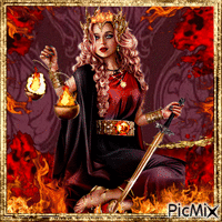 Queen of element  ( fire) GIF animé