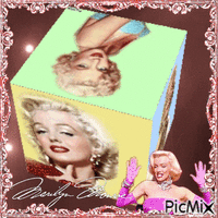 Marilyn Monroe in a cube - GIF animé gratuit