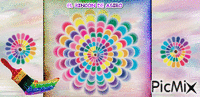 girasol de colores animuotas GIF