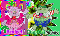 Trolls Bridget And King Gristle animovaný GIF