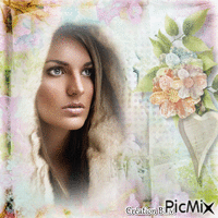 Portrait femme par BBM GIF animé