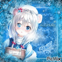 Anime rat girl with blue snowflakes theme ❄️| Aushuri