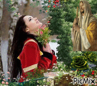 jesus  and woman geanimeerde GIF