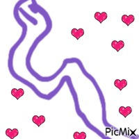 Le serpent avec ses cœurs - GIF animate gratis