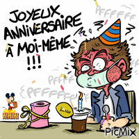 JOYEUX ANNIVERSAIRE A MOI - MEME !!! - GIF animasi gratis