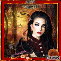 Halloween With a Gothic Woman - GIF เคลื่อนไหวฟรี