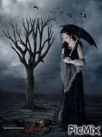 La dame en noir - GIF animate gratis