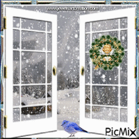 Snow window GIF animé