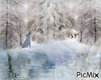 paysage de neige - GIF animasi gratis