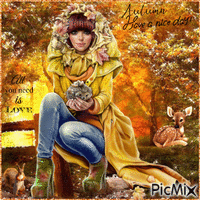 Autumn. Have a nice day. All we need is Love. - Zdarma animovaný GIF